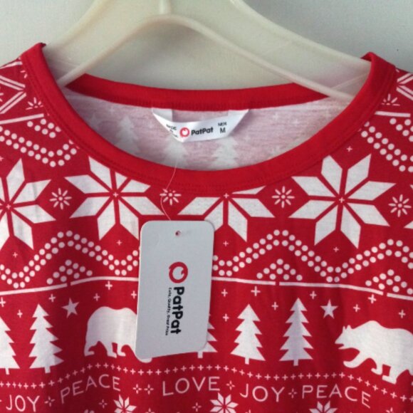 PatPat Men’s Pajama Set Size M Red Christmas 2 Piece Long Sleeve Sleepwear NEW - Picture 13 of 14